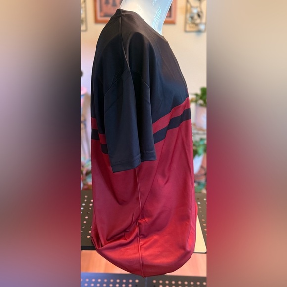 Mens Fashionable Burgundy & Black XXL Short Sleeve Crew Neck T-shirt - Picture 7 of 10